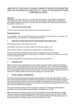 Minutes of the Last Meeting