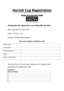 Harrish Cup Registration Form