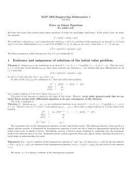 1 Existence and uniqueness of solutions of the initial