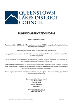 funding application form - Queenstown Lakes District Council
