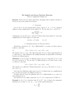 The Implicit and Inverse Function Theorems Notes to supplement