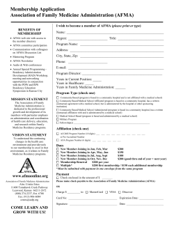 Membership Application - Association of Family Medicine
