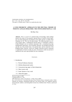 A CONE-THEORETIC APPROACH TO THE SPECTRAL THEORY