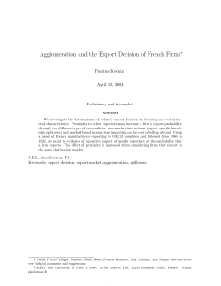Agglomeration and the Export Decision of French Firms