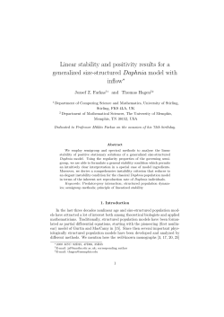 Linear stability and positivity results for a generalized size