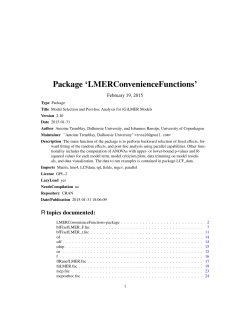 Package `LMERConvenienceFunctions`