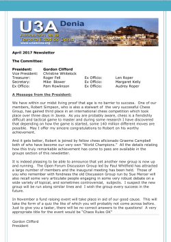 April 2017 Newsletter The Committee: President