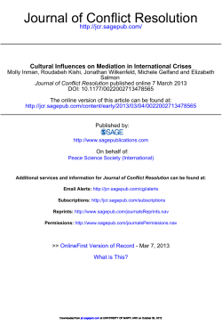 Journal of Conflict Resolution - Michele J. Gelfand