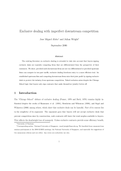 Exclusive dealing with imperfect downstream competition