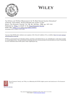 Tax Reform and Welfare Measurement