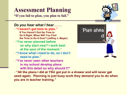 Assessment Planning
