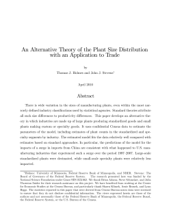 An Alternative Theory of the Plant Size Distribution with an