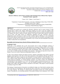 Allocative Efficiency and its Sources among Cattle Fattening Farms