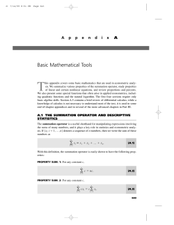 Basic Mathematical Tools
