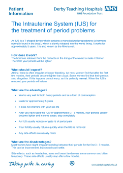 the intrauterine system (ius) - Derby Teaching Hospitals NHS