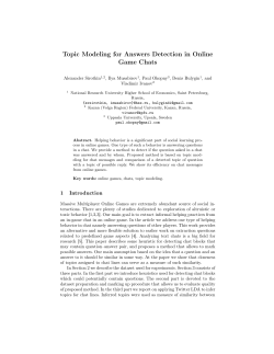 Topic Modeling for Answers Detection in Online Game Chats