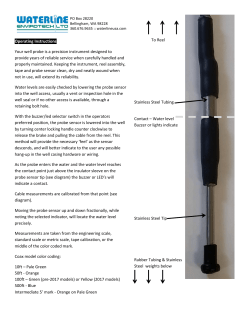 Operating Instructions Your well probe is a precision instrument