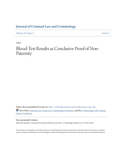 Blood-Test Results as Conclusive Proof of Non