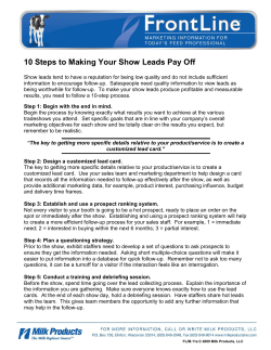 Ten Steps to Making Your Show Leads Pay Off