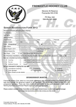 Print name - Fremantle Hockey Club