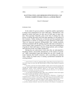 slotting fees and merger efficiencies