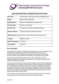 Focusing on Service Users - The Older People`s Commissioner for