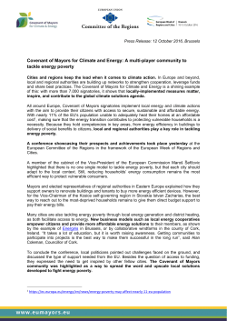 Covenant of Mayors for Climate and Energy: A multi