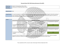 2015-16 Raising Achievement Plan
