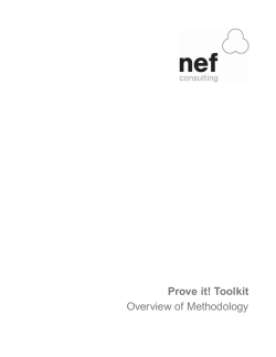 Prove it! Toolkit Overview of Methodology