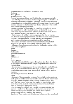 Entrance Examination for M