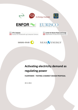 Activating electricity demand as regulating power