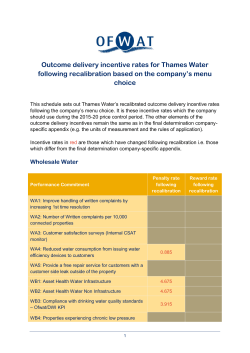 Outcome delivery incentive rates for Thames Water following