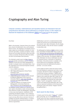Cryptography and Alan Turing