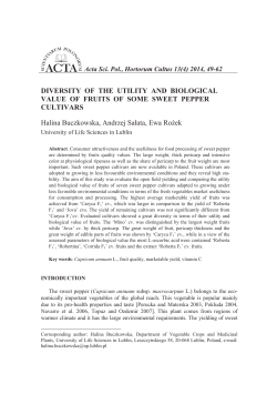 DIVERSITY OF THE UTILITY AND BIOLOGICAL VALUE OF FRUITS