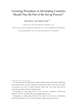 Licencing procesures in developing countries