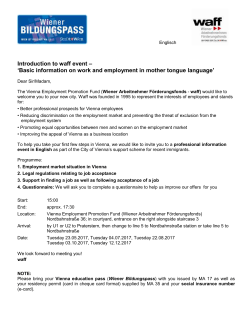 Englisch Introduction to waff event &ndash; `Basic information on work and