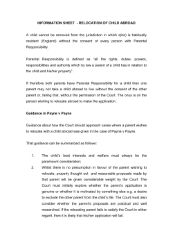 2. Information Sheet &ndash; Relocation of Child Abroad
