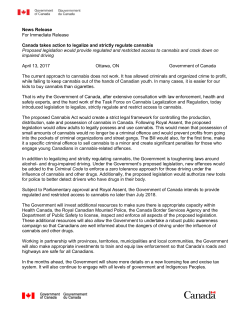 News Release For Immediate Release Canada takes action to