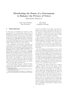 Distributing the Power of a Government to Enhance the