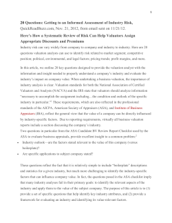 to IndustryRiskAnalysis20Questions