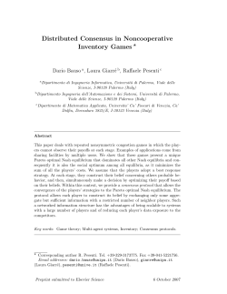 Distributed Consensus in Noncooperative Inventory Games⋆