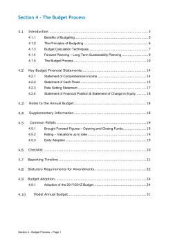 The Budget Process - Department of Local Government and