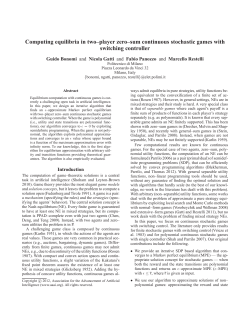 Computing equilibria in two&ndash;player zero&ndash;sum continuous stochastic