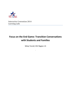 Focus on the End Game: Transition Conversations with Students