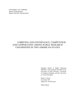 LOBBYING AND GOVERNANCE: COMPETITION AND