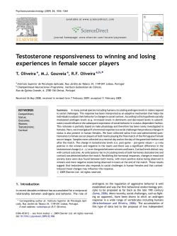 Testosterone responsiveness to winning and losing experiences in
