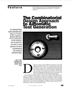 The Combinatorial Design Approach to Automatic Test Generation