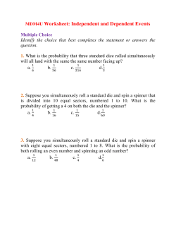 MDM4U Independent Events Worksheet