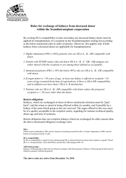 Rules for exchange of kidneys from deceased donor within the