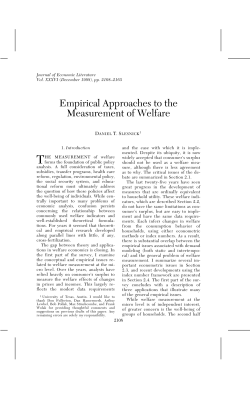 Empirical Approaches to the Measurement of Welfare